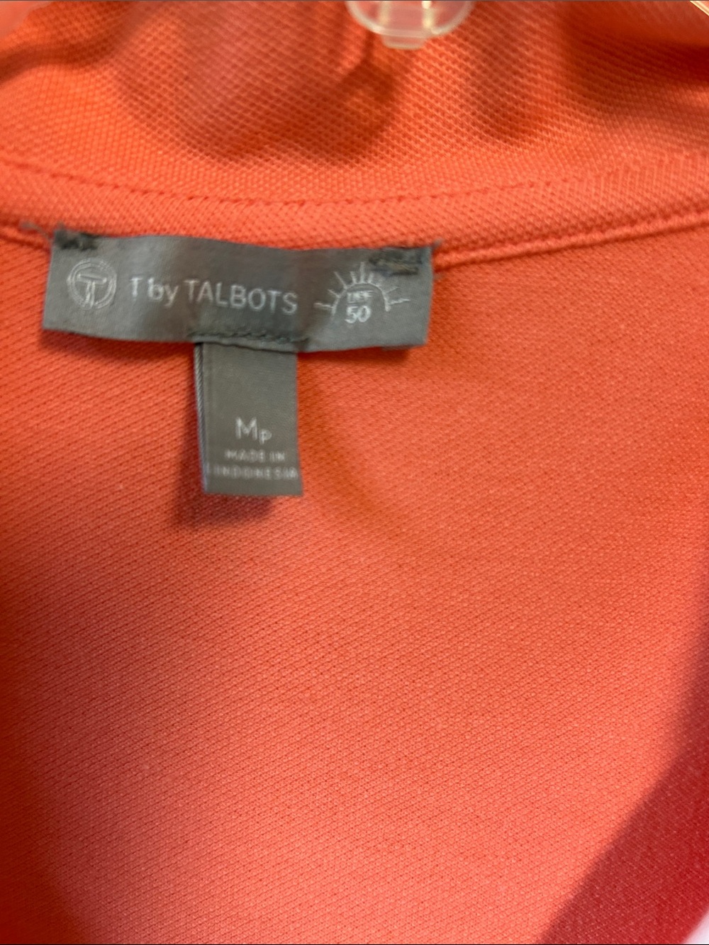 Talbots Coral Sleeveless Polo Dress with White Trim - Picture 2 of 5